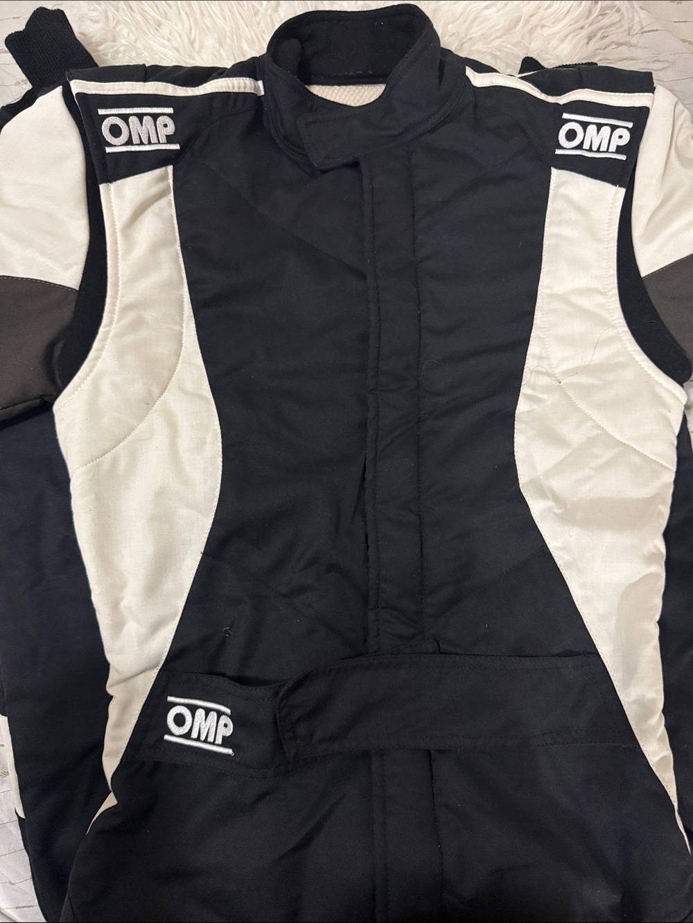 OMP Black and White Racing Suit Top